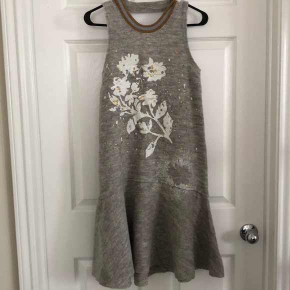 Anthropologie Afterlight Gray Wool and Gold Dress - Picture 2 of 5